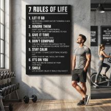 7 Rules of Life Motivational Quote Modern Script