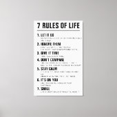 7 Rules of Life Motivational Quote Modern Script Canvas Afdruk (Voorkant)