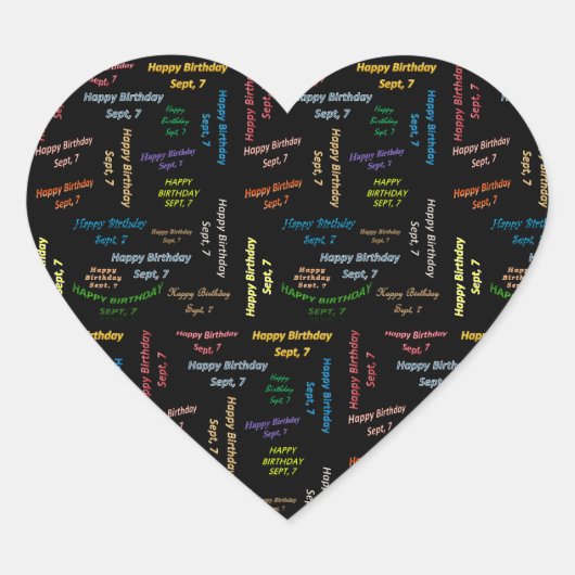 7 september, Birthday Sticker (Voorkant)