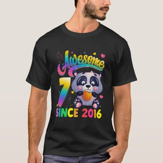 7 Sinds 2016 Panda 7Th T-shirt (Voorkant)