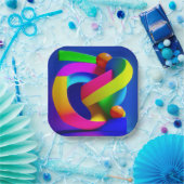 7" Square Paper Plate Papieren Bordje (Feest)