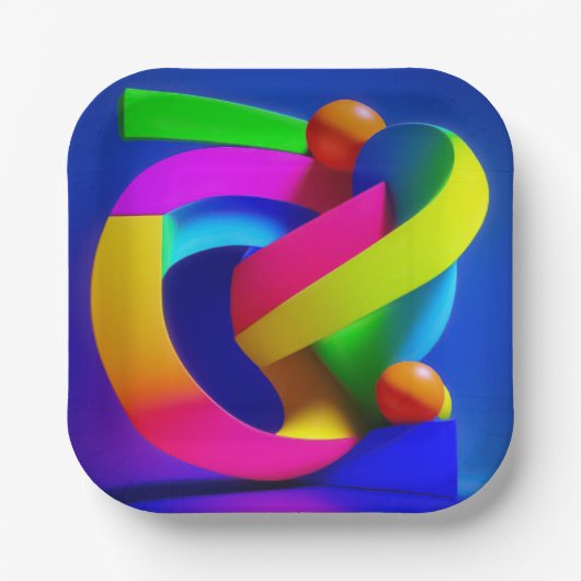 7" Square Paper Plate Papieren Bordje (Voorkant)