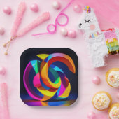 7" Square Paper Plate Papieren Bordje (Feest)