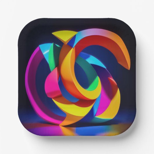 7" Square Paper Plate Papieren Bordje (Voorkant)