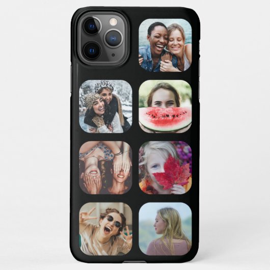 7 Square Photo Collage Black Sjabloon iPhone Case iPhone Hoesje (Achterkant)