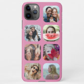 7 Square Photo Collage Pink Sjabloon iPhone Case Hoesje (Achterkant)