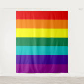 7 Strepen Regenboog Pride Vlag Wandkleed (Voorkant)