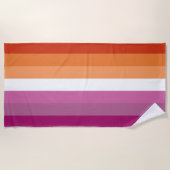 7 Stripe Lesbische Sunset Pride Flag Strandlaken (Voorkant)
