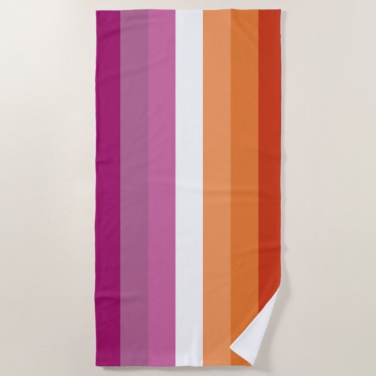 7 Stripe Lesbische Sunset Pride Flag Strandlaken (Voorkant)