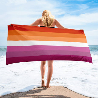 7 Stripe Lesbische Sunset Pride Flag Strandlaken