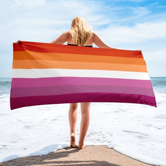 7 Stripe Lesbische Sunset Pride Flag Strandlaken