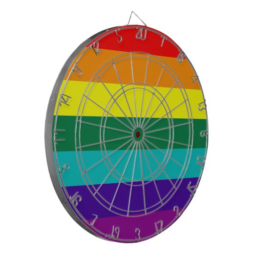 7-Stripe Rainbow Pride Flag   Dartbord (Voorkant Links)