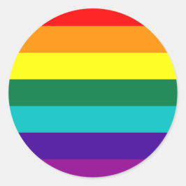 7-Stripe Rainbow Pride Flag  Ronde Sticker