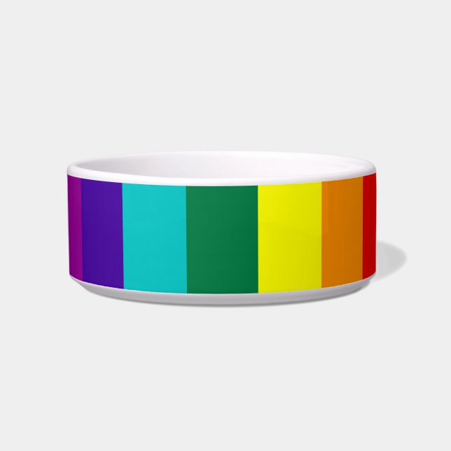 7 Stripes Rainbow Gay Pride Flag Bowl Voerbakje (Voorkant)