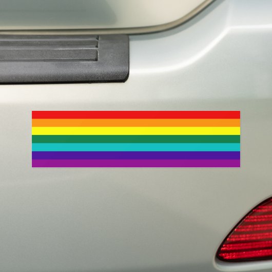 7 Stripes Rainbow Gay Pride Flag Bumpersticker (Op auto)