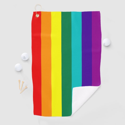 7 Stripes Rainbow Gay Pride Flag Golfhanddoek (Insitu)
