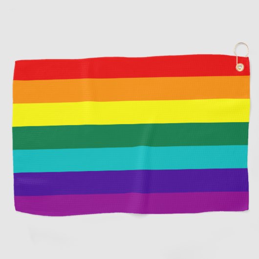 7 Stripes Rainbow Gay Pride Flag Golfhanddoek (Horizontaal)