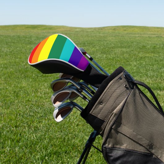 7 Stripes Rainbow Gay Pride Flag Golfheadcover (Insitu)