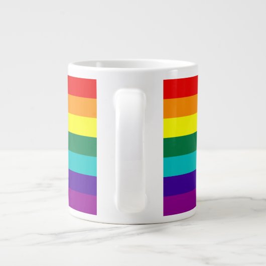 7 Stripes Rainbow Gay Pride Flag Jumbo Mok (Achterkant)