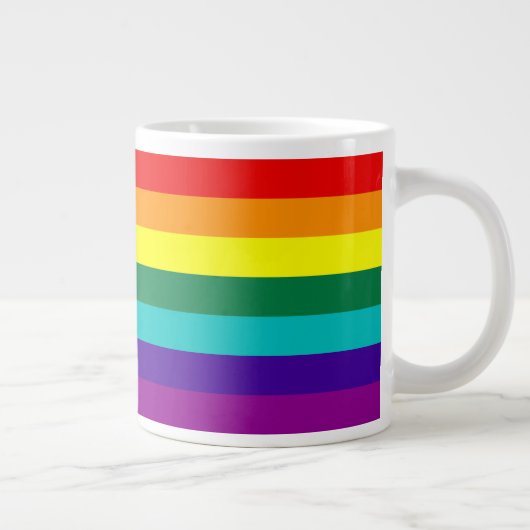 7 Stripes Rainbow Gay Pride Flag Jumbo Mok (Rechts)