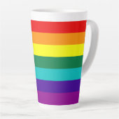 7 Stripes Rainbow Gay Pride Flag Latte Mok (Rechterhoek)