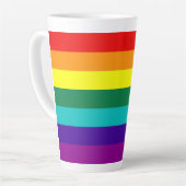 7 Stripes Rainbow Gay Pride Flag Latte Mok (Linkerhoek)
