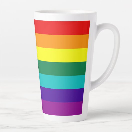 7 Stripes Rainbow Gay Pride Flag Latte Mok (Rechts)