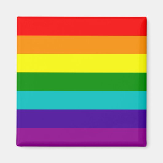 7 Stripes Rainbow Gay Pride Flag Magnet (Voorkant)