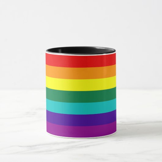 7 Stripes Rainbow Gay Pride Flag Mok (Midden)