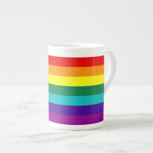 7 Stripes Rainbow Gay Pride Flag Porselein Kop