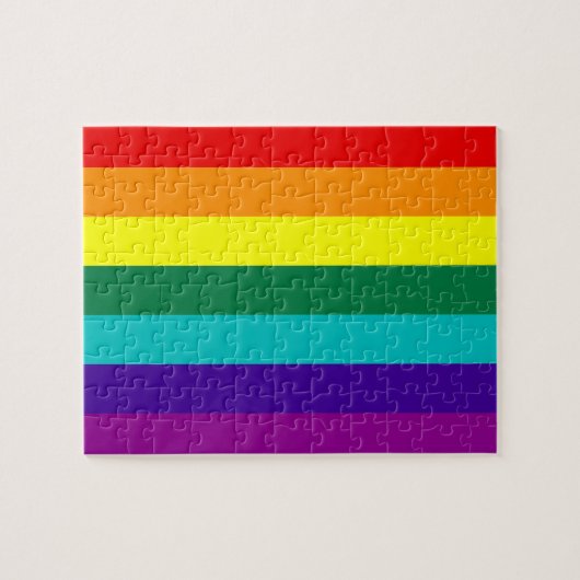 7 Stripes Rainbow Gay Pride Flag Puzzle Legpuzzel (Horizontaal)