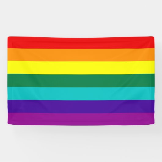 7 Stripes Rainbow Gay Pride Flag Spandoek (Horizontaal)