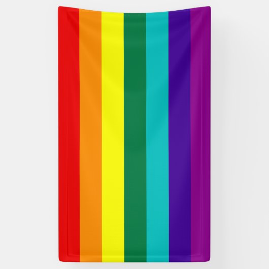 7 Stripes Rainbow Gay Pride Flag Spandoek (Verticaal)