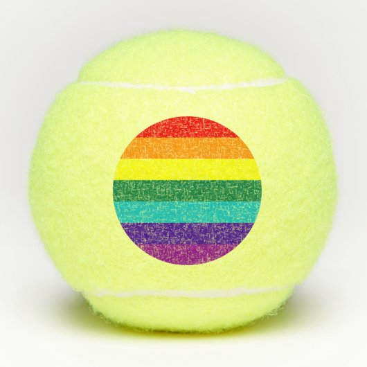 7 Stripes Rainbow Gay Pride Flag Tennisballen (Voorkant)