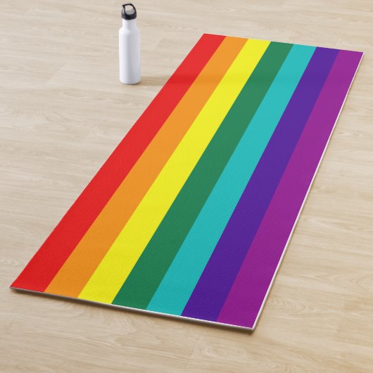 7 Stripes Rainbow Gay Pride Flag Yogamat (In situ)