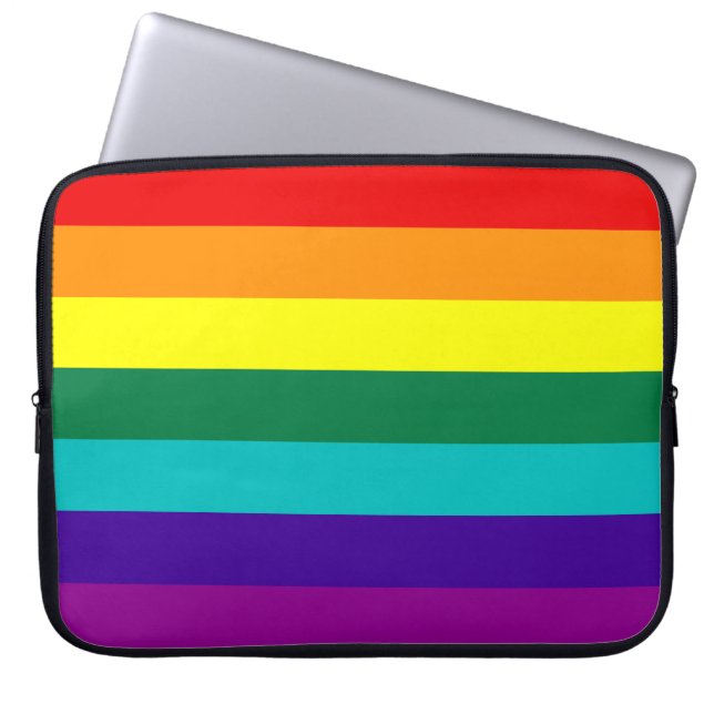 7 Stripes Rainbow Gay Pride-laptophoes Laptop Sleeve (Voorkant)