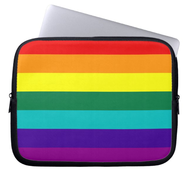 7 Stripes Rainbow Gay Pride-laptophoes Laptop Sleeve (Voorkant)