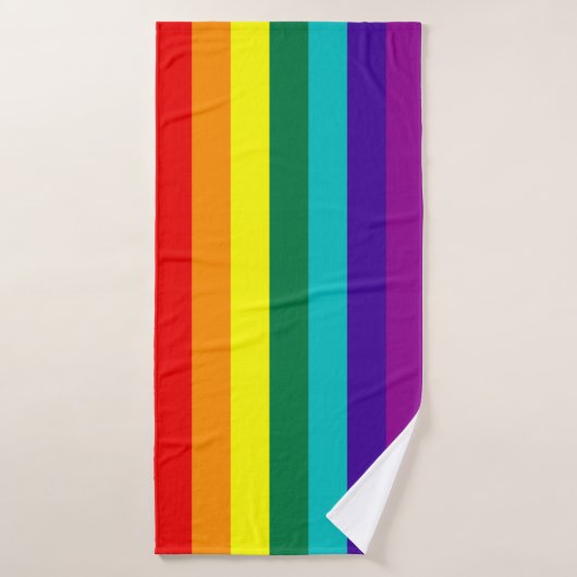 7 Stripes Rainbow Pride Flag Badhanddoek (Badhanddoek)