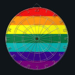 7 Stripes Rainbow Pride Flag Dartbord<br><div class="desc">7 Stripes Rainbow Pride Flag
 
Version with hot pink stripe removed beerce of the unavailability of hot-pink fabric (1978-79).</div>