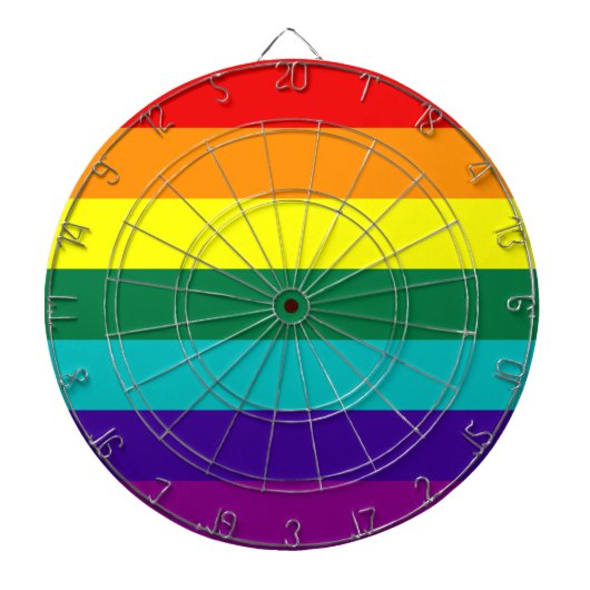 7 Stripes Rainbow Pride Flag Dartbord (Voorkant)