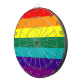 7 Stripes Rainbow Pride Flag Dartbord (Voorkant Rechts)