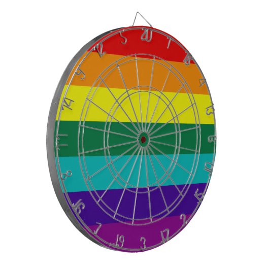 7 Stripes Rainbow Pride Flag Dartbord (Voorkant Links)