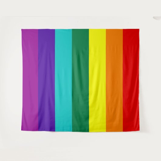 7 Stripes Rainbow Pride Flag Wandkleed (Voorkant (horizontaal))