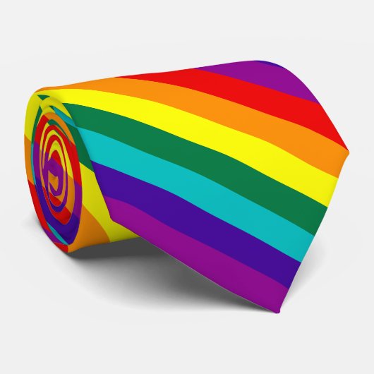 7 Stripes Regenboog Stropdas (Opgerold)