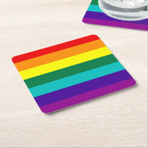7 Stripes Regenbooggrafflag Kartonnen Onderzetters
