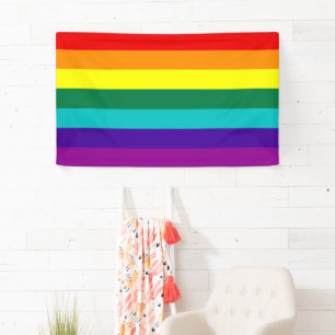 7 Stripes Regenbooggrafflag Spandoek