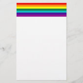7 Stripes regenboogkap Pride Flag Stationery Briefpapier (Voorkant)