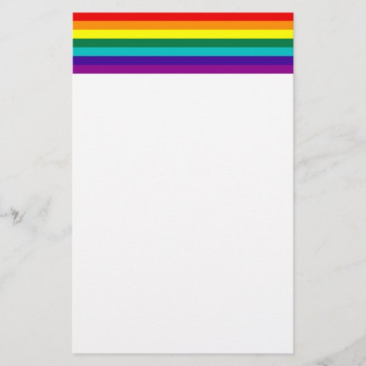 7 Stripes regenboogkap Pride Flag Stationery Briefpapier (Voorkant)