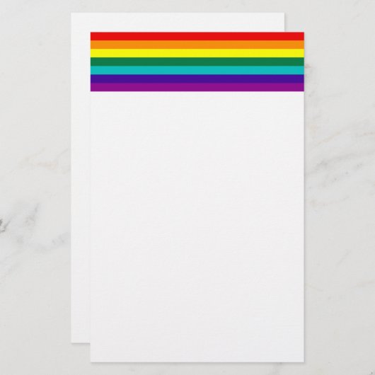 7 Stripes regenboogkap Pride Flag Stationery Briefpapier (Voorkant / Achterkant)
