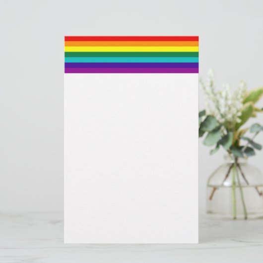 7 Stripes regenboogkap Pride Flag Stationery Briefpapier (Staand voorkant)